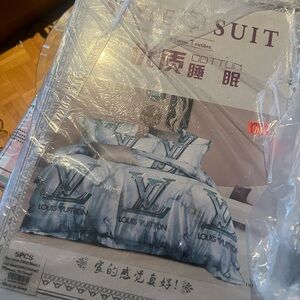Louis Vuitton Blue Bedding Set
